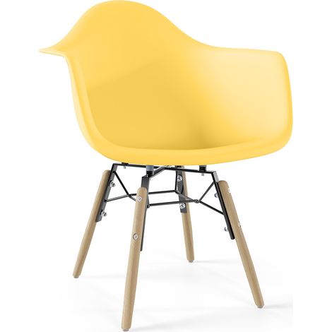 Chaise Enfant Design Scandinave - Pieds en Bois - Nordika Jaune (1/5)