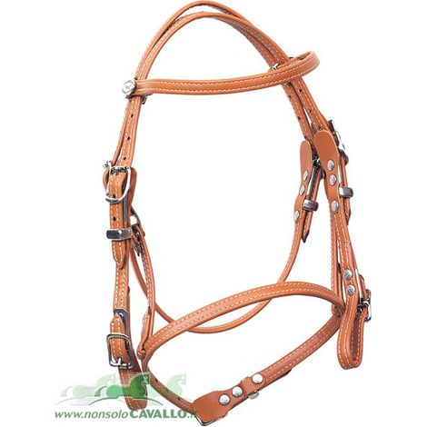 Blau - Englisches Ponyzaumzeug aus weichem Leder mit interner Nylonverstärkung komplett mit Zügeln (1/4)