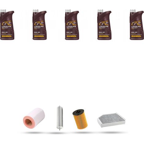 Kit tagliando 4 FILTRI e 5L OLIO compatibile con Audi A6 (C7) 2.0 tdi 110kw 2014 (1/5)