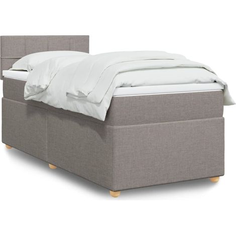 Boxspringbett mit Matratze Taupe 100x200 cm Stoff