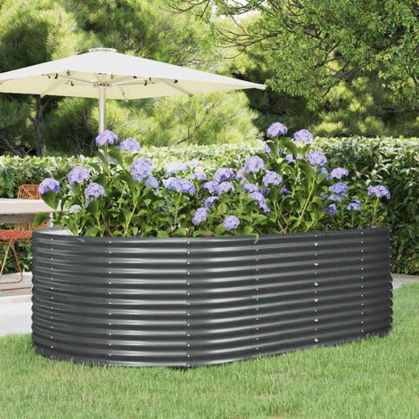 Jardinière surélevée-Pot de fleur-Bac à fleurs Anthracite 212 x 140 x 68 cm Acier galvanisé (1/5)