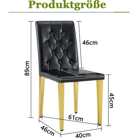 Ensemble de 4 chaises de salle à manger noires et dorées brillantes – un luxe discret. Le choix idéal pour les salles à manger de style européen, avec des pieds en métal doré offrant de multiples poss (1/5)