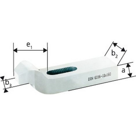 Flangia Contro Il Gomito, Larghezza. Scanalatura: 14 Mm Lungo. Totale 125 Mm, Vite Per M12 / M14, Un: 20 Mm, B2: 40 Mm, B3: 20 Mm, E1: 44 Mm