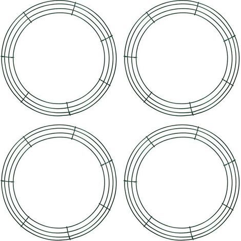 BelleRise - Set mit 4 runden Drahtkränzen, 30 cm (12 Zoll), grün, DIY-Blumendekorationen, für Ostern und Weihnachten. (1/5)