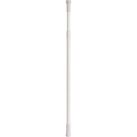Barra para cortina de ducha o bañera extensible blanca 110-200cm MSV