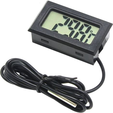 Thermomètre numérique à affichage numérique, noir, en ABS, précis et résistant aux chocs, instrument électronique de mesure de la température de l'eau. (1/5)