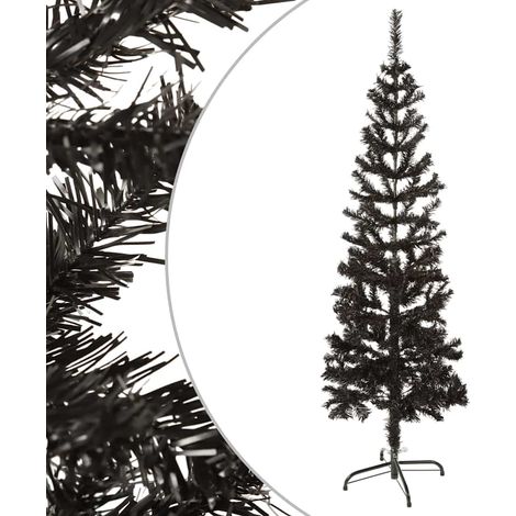 vidaXL Albero di Natale Sottile Nero 150 cm (1/5)