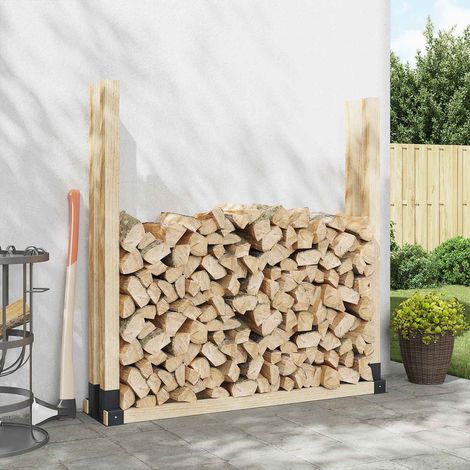 Aide à l'empilement de bois de chauffage 2 pcs Anthracite Acier