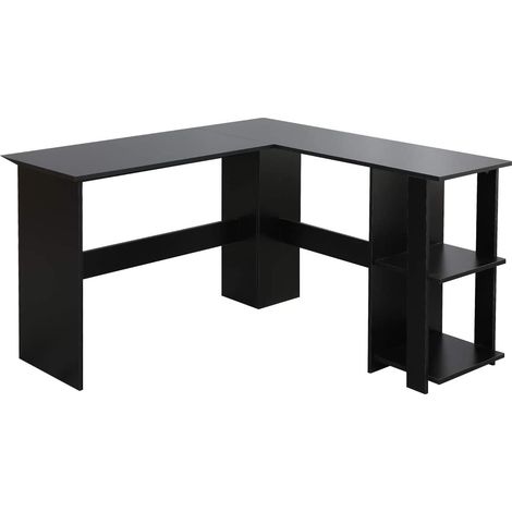 Soges Computertisch L-förmiger Schreibtisch Großer Eckschreibtisch mit 2 Regalen für denHeimarbeitsplatz Konferenztisch PC Workstation 130 cm x 136 cm (1/5)