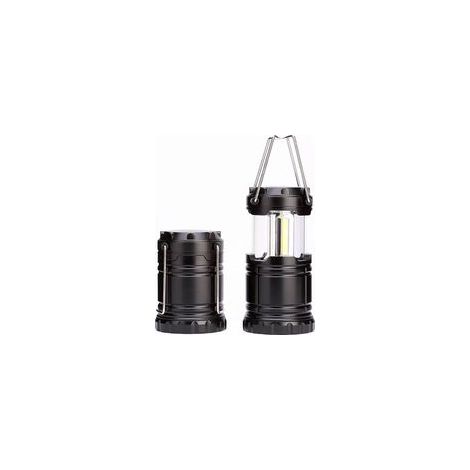 Lanterne de camping LED portable, lampe de secours à piles, plastique, noire (1/5)
