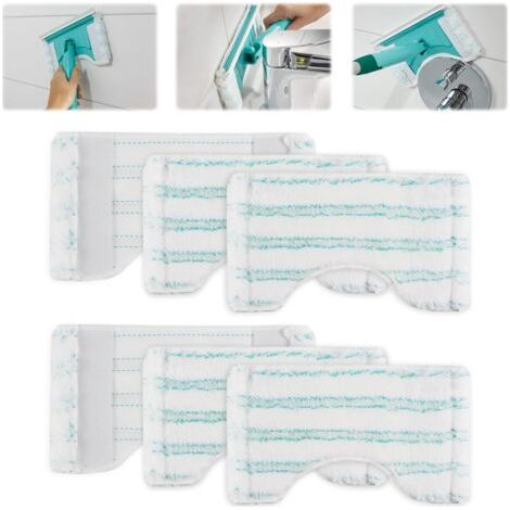 6 Pièces pour Leifheit Housse de Rechange pour Balai Nettoyeur de Douche Bath Cleaner Micro Duo Kit,20x12,5cm Microfibre pour Leifheit Bath Cleaner Micro Duo Télescope Rechange, pour Décontamination (1/5)