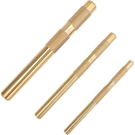 Jeu de poinçons en laiton, 25075 25076 25077, 3 pièces avec poinçons en laiton (3/4 pouce, 1/2 pouce, 3/8 pouce) - JBMEDIA (1/4)