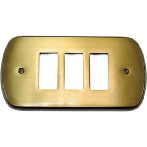 2PZ COPRINTERRUTTORI CRISTINA 3 POSTI IN OTTONE BRONZATO - in ottone bronzato