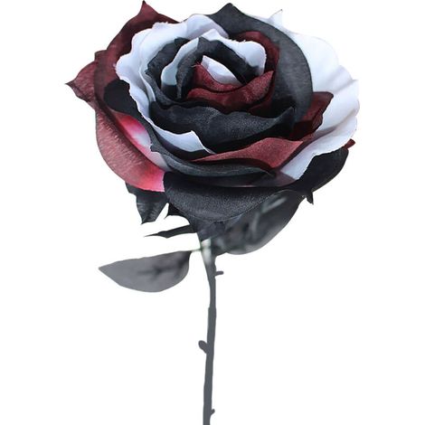 Strauß künstlicher Seidenblumen mit einem Stiel, schwarze künstliche Blumen, gotische Hochzeitsdekoration (V) (1/5)
