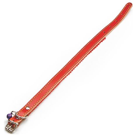 Utilia Pet COLLARE IN CUOIO FELPATO CON CAMPANELLINO X GATTO cm. 33x1,2 6.00 pz