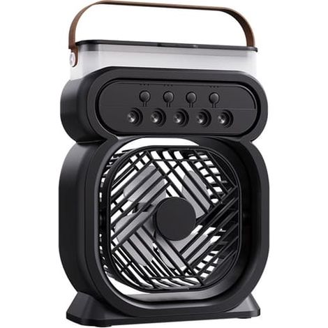 Refroidisseur évaporatif portable, climatiseur personnel à montage rapide, 5 buses de brumisation, réservoir de 600 ml pour une utilisation intérieure et extérieure - Noir (1/5)