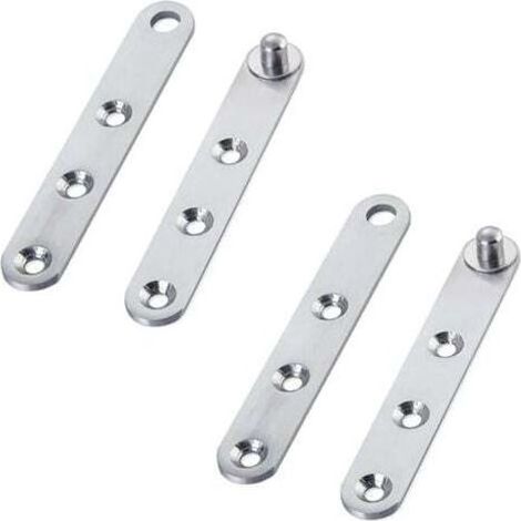 Bisagras pivotantes para puertas - 2 pares de bisagras pivotantes de 360 grados - Acero inoxidable - Para muebles - Puerta pivotante (1/5)