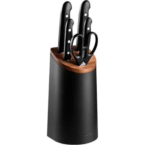 TACO 4 CUCHILLOS Y TIJERA COCINA MAITRE 5 PIEZAS 153300 NEGRO (1/2)
