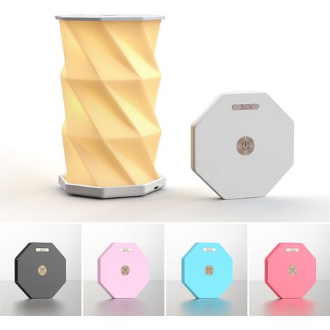 Lampe en papier portable rotative et pliable, contrôle tactile, lampe de table à intensité variable avec 3 hauteurs réglables, veilleuse chaude rechargeable, cadeau de voyage pour femmes, hommes (1/5)