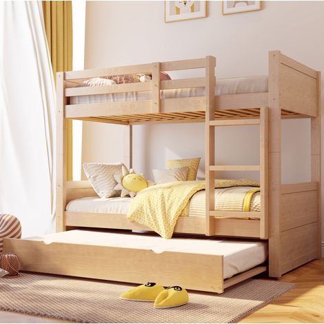 Letto a castello 90x200 cm in legno con letto estraibile e rete a doghe (1/5)