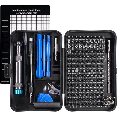 Jeu de tournevis de précision électronique 170 en 1 pour iPhone, MacBook, ordinateur, ordinateur portable, PC, tablette, Game Boy, console (bleu) (1/5)