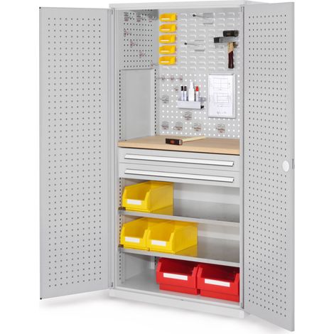 Kappes ®RasterPlan Schubladenschränke 1950x1000x600mm Lochplattentüren Modell 14 lichtgrau