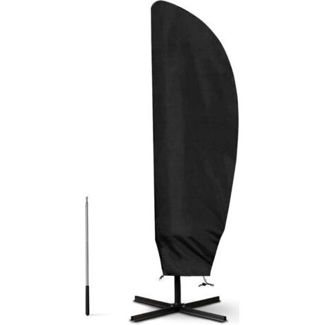 Housse Parasol Déporté pour Parasol Ø 2-4m, 210D Oxford Housse de Protection pour Parasol avec Sac de Rangement, Noir - 205CM(57x48x25CM) (1/4)