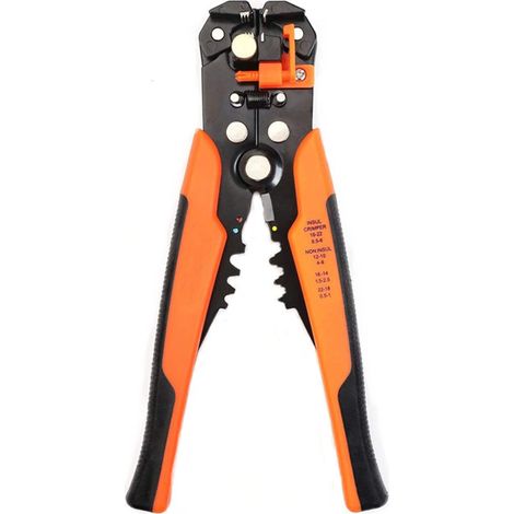 Dénudeur à câble orange, pince coupe-crimpeuse multifonction, outil manuel pour dénudage, sertissage et coupe de fils électriques (1/5)