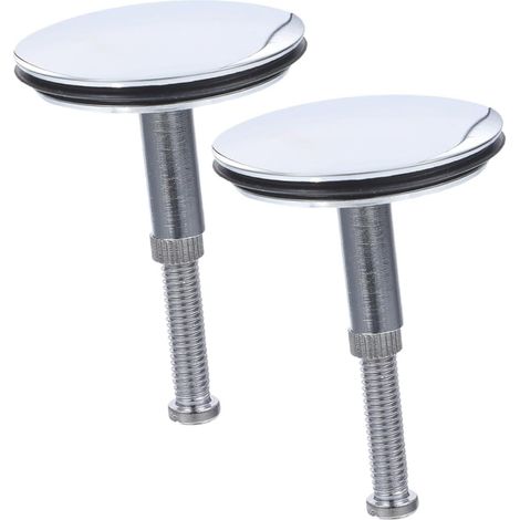 2 bouchons trop-plein - laiton - anti-fuite - plat - rotatif (1/5)