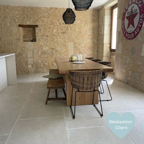 Carrelage Intérieur Effet Pierre MYSTONE LIMESTONE 120x120 cm Ivory Mystone (1/5)