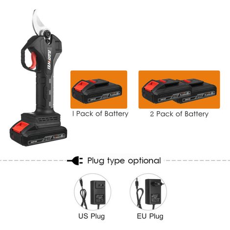 21V cordless electric pruning shears, brushless, powered by a 10Ah rechargeable lithium battery, for cutting tree branches and garden work. Cutting diameter: 30 mm. Replacement blade i (1/5)