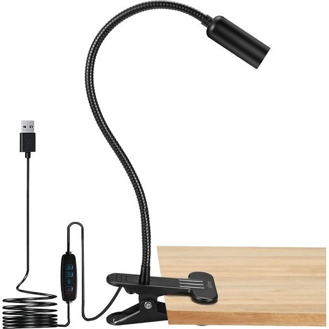 USB Réglable Lampe de Lecture à Pince, Lampe de Bureau Aluminium [Classe énergétique D] (1/5)