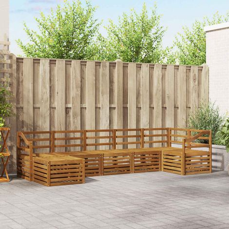 Sofagarnituren 7 pcs Natur Massivholz Akazie (1/5)
