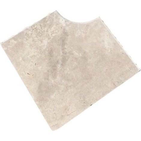 Margelle d'angle rentrant Travertin Beige Mix 1er choix 48x48x3 cm Bord 1/2 Rond - À l'unité - Ti'ma Stone