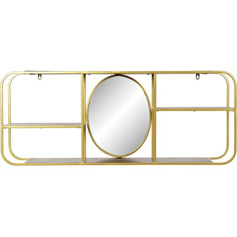 DKD Home Decor Miroir Mural Doré et Marron 100x18x40 cm (1/4)