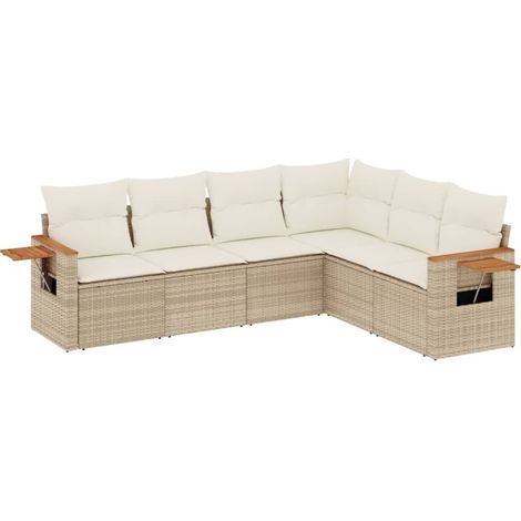 Maison Exclusive - Patio Sofa Set 6 plaza Beige and Cream (1/5)