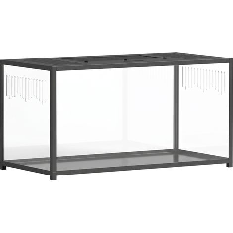 Jaula grande para hámster (100 x 50 x 52,5 cm), fabricada en aluminio y acrílico, con tapa abatible, bandeja inferior profunda y doble puerta. (1/5)
