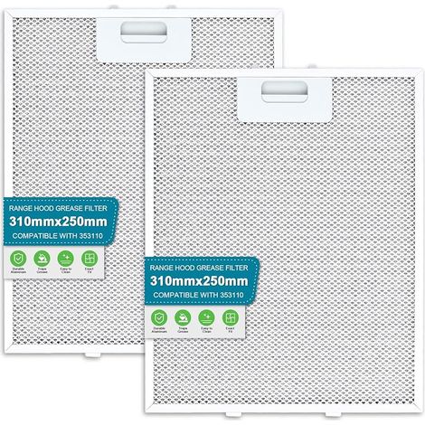 Filtre Hotte Aspirante 310 x 250 Compatible avec Boschh Hotte Aspirante de Cuisine par (2 Pièces) (1/5)