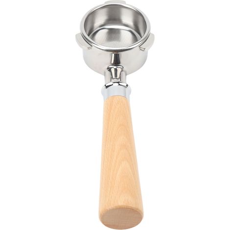Porte-filtre sans fond en acier inoxydable, portable, sans fond, pour machines à café Breville Série 8, 54 mm, A2, hêtre. (1/5)