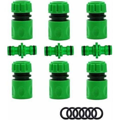 Raccord Tuyau d'Arrosage,Connecteur Arrosage Accessoires de Tuyau (6 Raccord de Tuyau Rapide, 3 Raccord Mle Double), Kit de Connexion Rapide et Facile.
