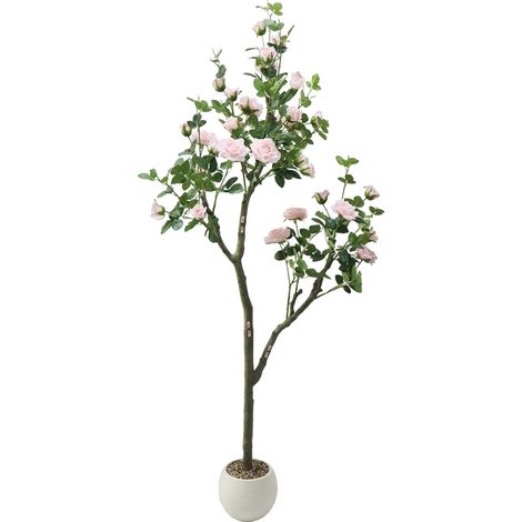 Árbol de flores artificial, 180 cm de altura, ideal para diversas decoraciones, color rosa claro. (1/2)