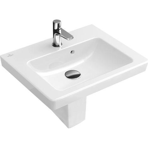 Villeroy & Boch Subway 2.0 - Lave-mains avec trop-plein, 45x37 cm, blanc alpin 73154501 (1/7)
