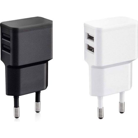 Set mit 2 universellen USB-Ladegeräten, 12 W, 2 Anschlüsse mit ID-Chip (1/5)