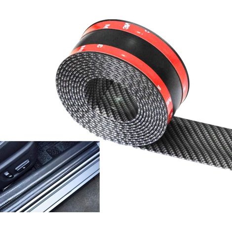 Protection universelle en fibre de carbone pour seuil de porte de voiture, autocollante, pour SUV, camion, protection d'entrée de porte (3300cm(Ll) (1/4)