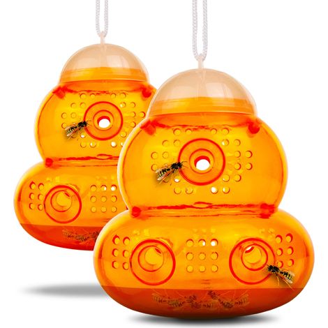 Pièges à Guêpes pour l extérieurPiège à Abeilles à Suspendre Lot de 2 Solution Naturelle Anti Guêpe Orange (1/4)