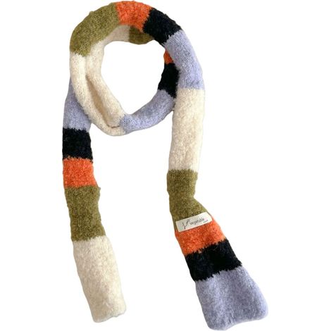 Dünner Damenschal, Gürtel, Krawatte – Orange, Lila, Grün