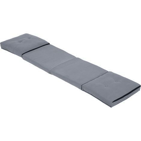 Fauteuil de sol pliable en velours côtelé, matelas de sol avec dossier réglable en 5 positions, 59 x 230 x 15 cm, gris