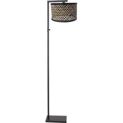 Steinhauer - lampada da terra - Stang - nero - bambù metallo -