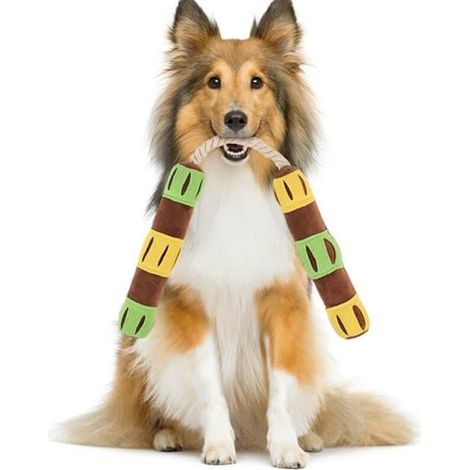Jouet interactif pour chien - Distributeur de friandises et couinement - Durable et sûr (1/5)