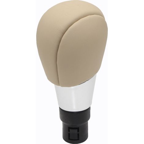 Convient pour le pommeau de sélecteur de vitesse à transmission manuelle Volvo S60 S80 II XC70 II, accessoires d'intérieur en cuir, ensemble 6 vitesses (une pièce, cuir beige). (1/4)